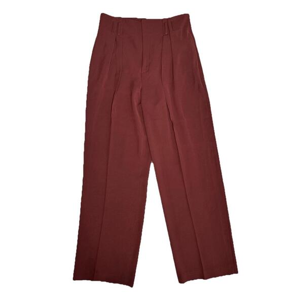 Vince Pants - Vince Wide Leg High Rise Trouser Womens 10 Rust Red Dress Pants Pleated